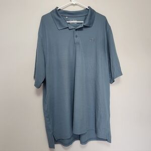 Under Armour Mens Loose Fit XXL Heat Gear Steel Blue Grey Golf Polo